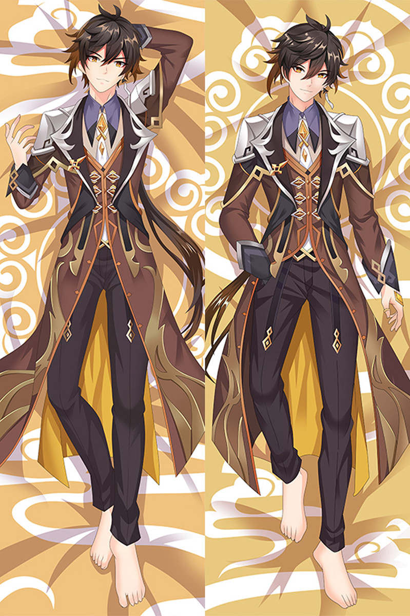 Funda de almohada corporal Dakimakura de Zhongli (Genshin Impact)