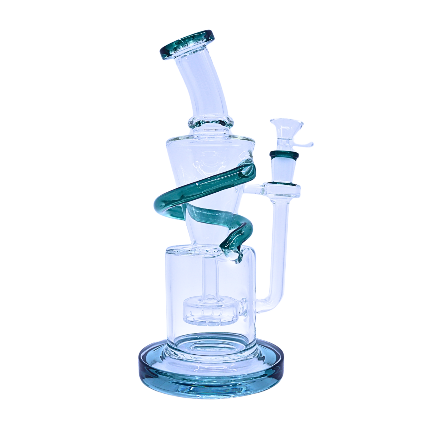 Wholesale Blue Glass Bong Water Pipe Recycler Dab Rig Hookah Pipes