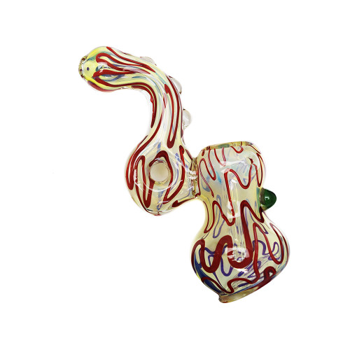 INSIDE COLOR ROD HEAVY BUBBLER WITH DONUT HAND PIPE 7" (HP-115)