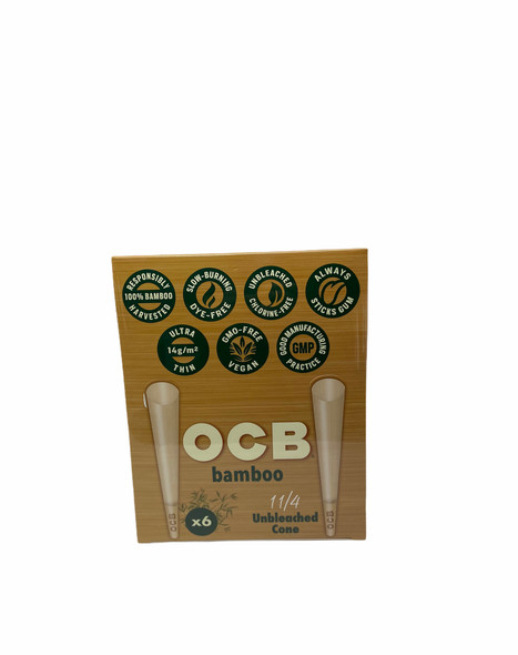 OCB BAMBOO UNBLEACHED CONE 1 1/4 - 32 X 6 PACK