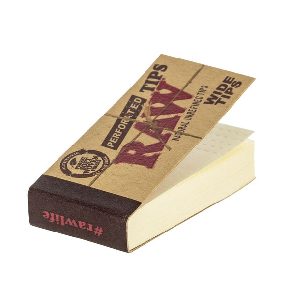 RAW PERFORATED WIDE TIPS 50CT PER BOX - 50CT PER DISPLAY (RAW-83)