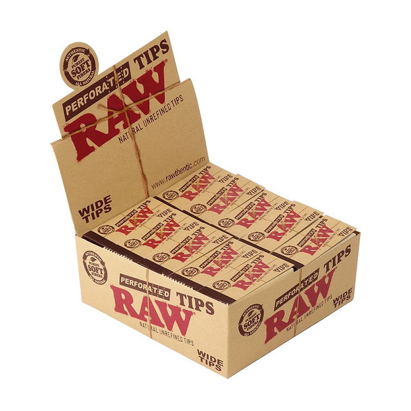 RAW PERFORATED WIDE TIPS 50CT PER BOX - 50CT PER DISPLAY (RAW-83)