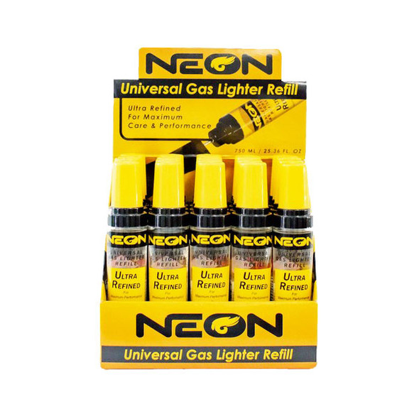 NEON ULTRA REFINED UNIVERSAL 18ML GAS LIGHTER REFILL DISPLAY OF 20