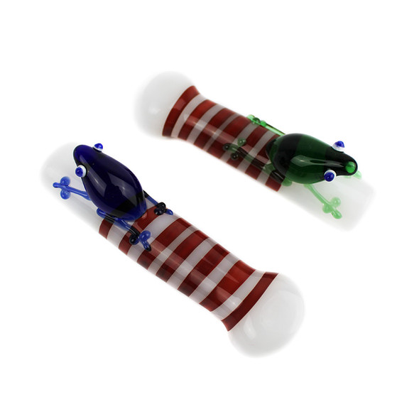 STRIPES WITH FROG DESIGN CHILLUM 3" (CH5)