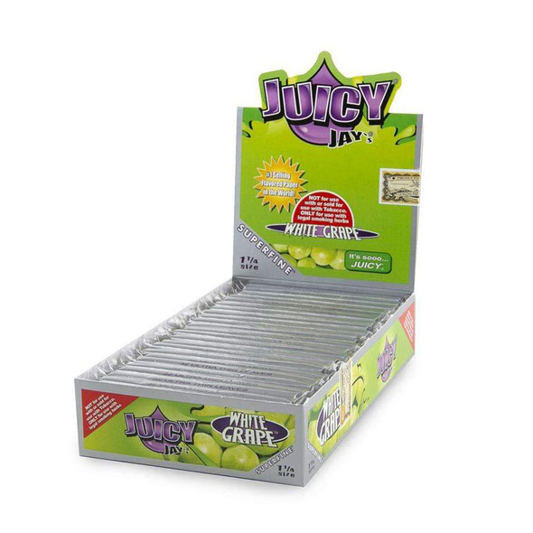 JUICY JAYS SUPERFINE 1-1/4 ROLLING PAPERS DISPLAY OF 24