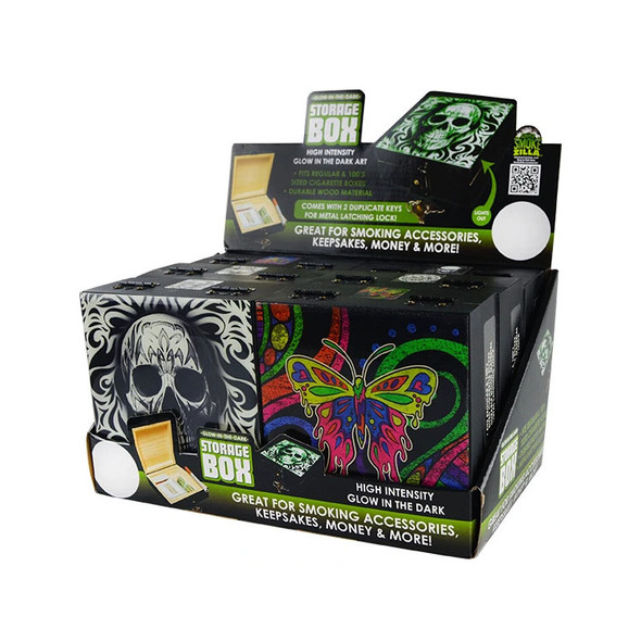 SMOKE ZILLA GLOW IN THE DARK STORAGE BOX DISPLAY OF 6 (22082)