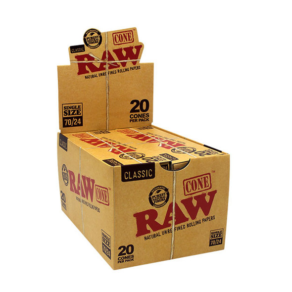 RAW CLASSIC 70/45 SINGLE SIZE CONES DISPLAY OF 12 (RAW-111)