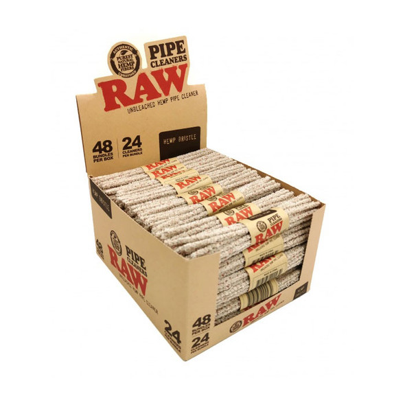 RAW PIPE CLEANERS HEMP BRISTLE DISPLAY OF 48 (RAW-113)