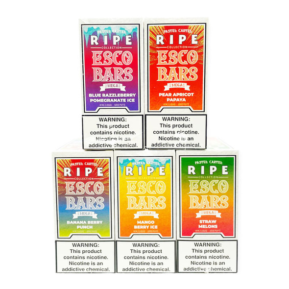 ESCO BARS RIPE MEGA EDITION 5000 PUFF DISPOSABLE DISPLAY OF 10