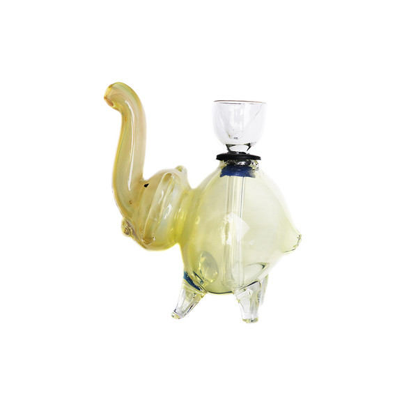 SILVER FUMED ELEPHANT DESIGN HAND PIPE 3" (HP-112)