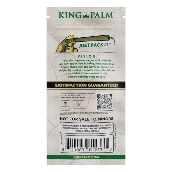 KING PALM NATURAL 70MM MINI CONES DISPLAY OF 15 (3PK)