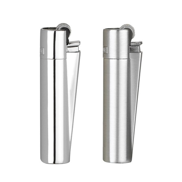 CLIPPER METAL MATTE SILVER LIGHTER DISPLAY OF 12 (CLIPPER-34)