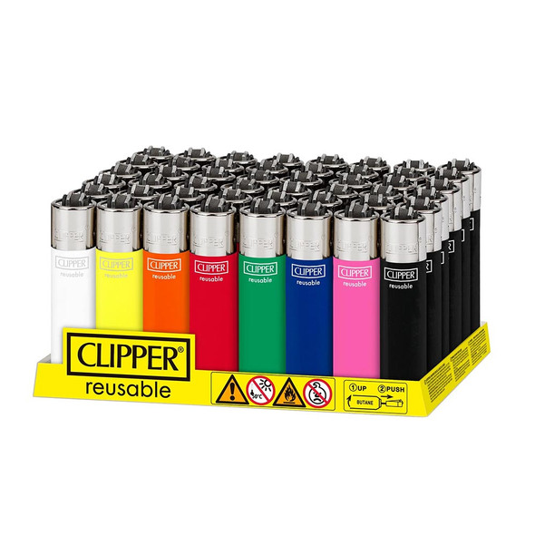 CLIPPER SOLID COLORS EDITION LIGHTER DISPLAY OF 48 (CLIPPER-51)