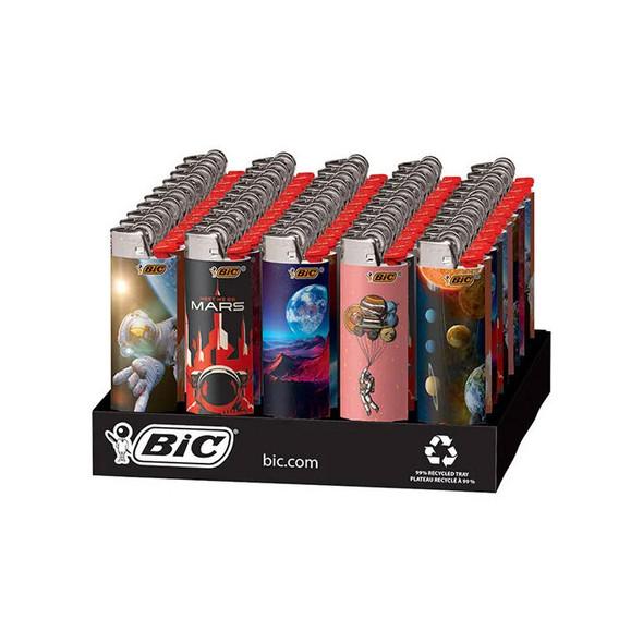 BIC CLASSIC LIGHTER SPACE EDITION DISPLAY OF 50