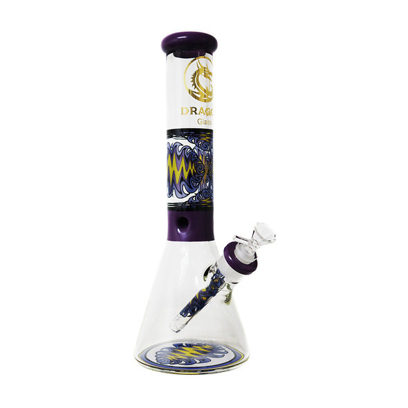 DRAGON GLASS BEAKER WATERPIPE 14" (WP-277)