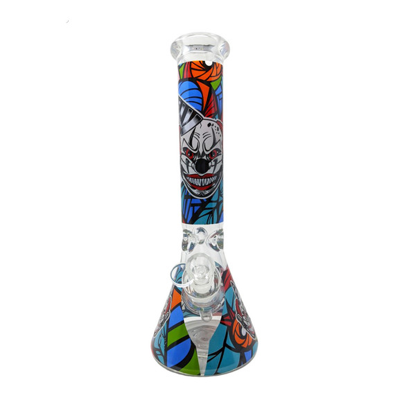 CLOWN BEAKER DESIGN F WATERPIPE 14" (WP-305)