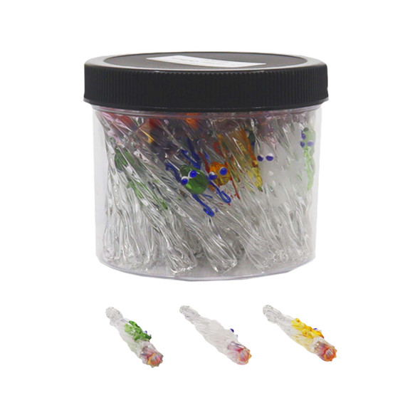 3.5" TWISTING CRITTERS FUMING GLASS CHILLUM JAR OF 45 (JAR-25)