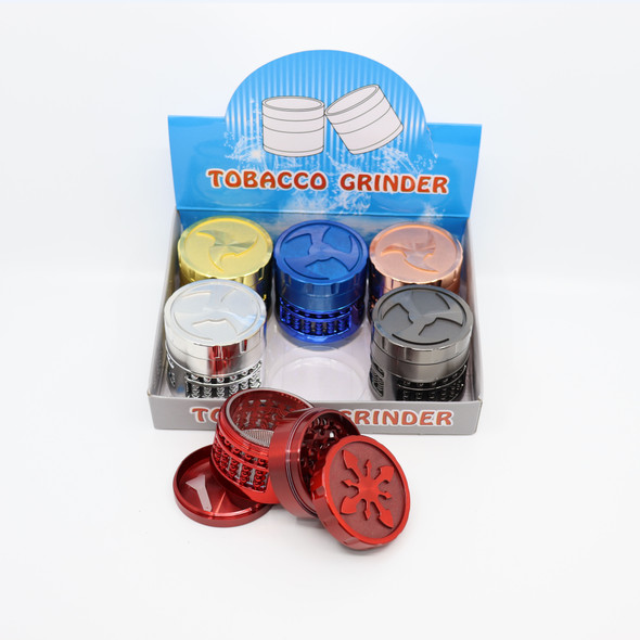 COOL DESIGN MIXED COLORS 4 PART 62MM GRINDER DISPLAY OF 6