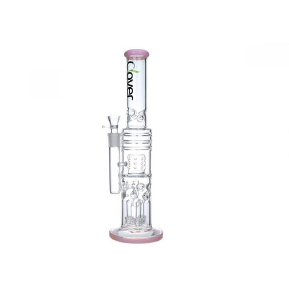 CLOVER GLASS 17.7" MULTI PERC & ICE PINCH WATER PIPE (WP-331)