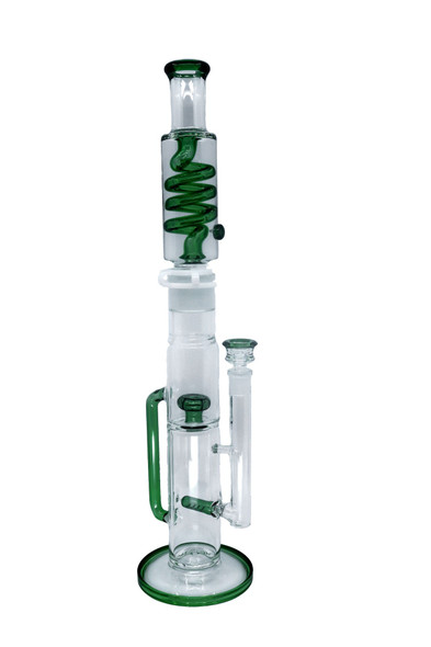 18.5" GEL FILLED COIL LEGO PERC WATER PIPE ASSORTED COLORS (WP-100)