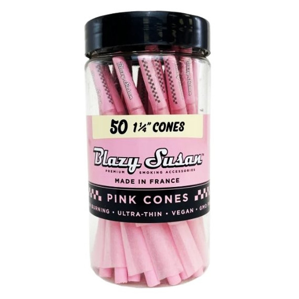 BLAZY SUSAN PINK 1 1/4 CONES - 50CT JAR