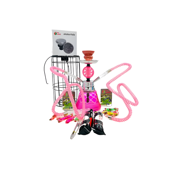 TANYA HOOKAH CAGE KIT 2 HOSE 14" ASSORTED COLORS