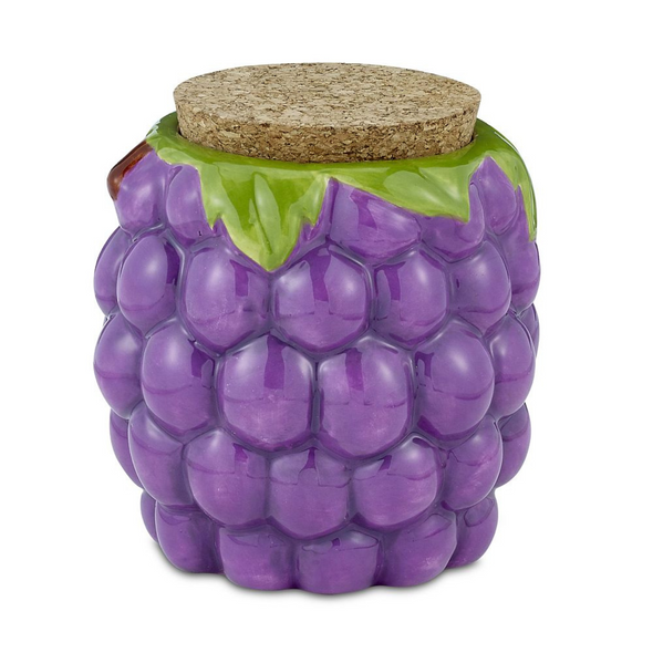 CERAMIC GRAPE STACH JAR (88158)