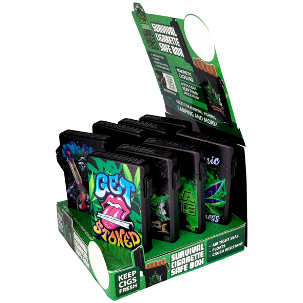 SMOKE ZILLA SURVIVAL CIG CASE MIX X DISPLAY OF 8 (30023)