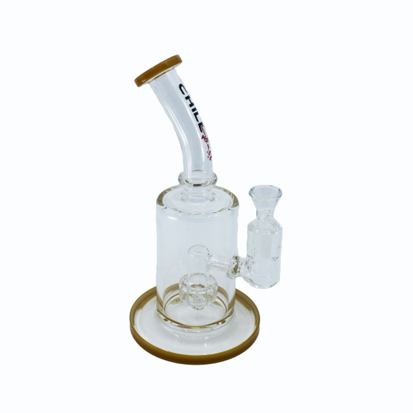 8.4" CHILL GLASS BENT NECK W/MATRIX PERC WATER PIPE (WP-81)