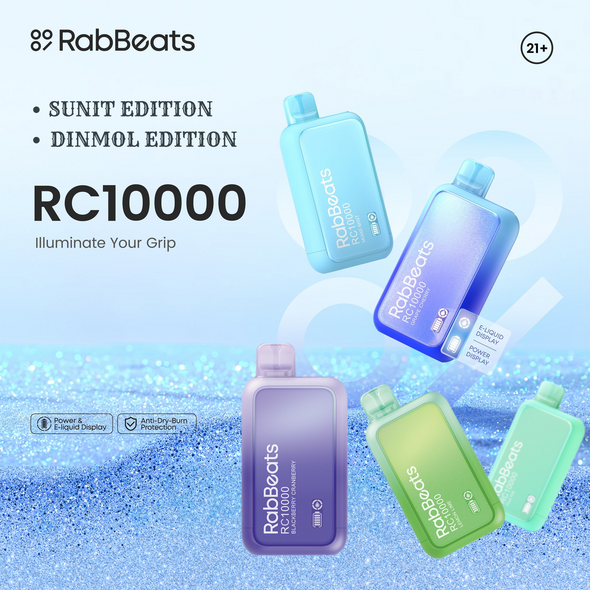 RABBEATS RC10000 DISPOSABLE VAPE 10000 PUFFS 5% DISPLAY OF 5