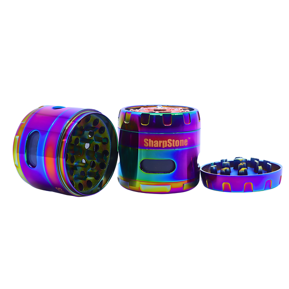 RAINBOW SPINNER DESIGN GRINDERS DISPLAY OF 6 (GT372-C)