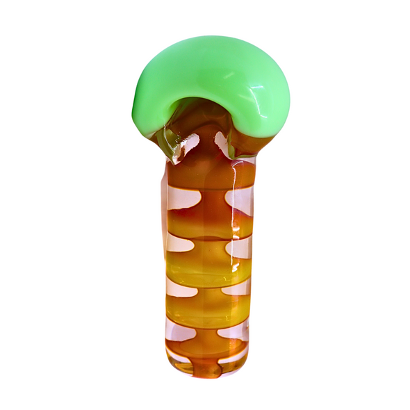 4" SLIME HEAD TRIPLE CHAMBER HAND PIPE MIXED COLORS (HP-146)