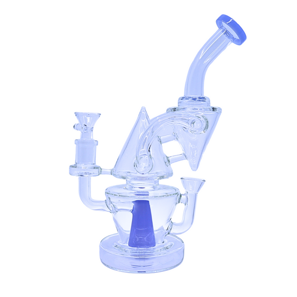 11" RECYCLER PREMIUM GLASS WATER PIPES MIXED COLORS (WP-360)