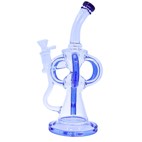 12" RECYCLER PREMIUM GLASS WATER PIPE MIXED COLORS  (WP-368)