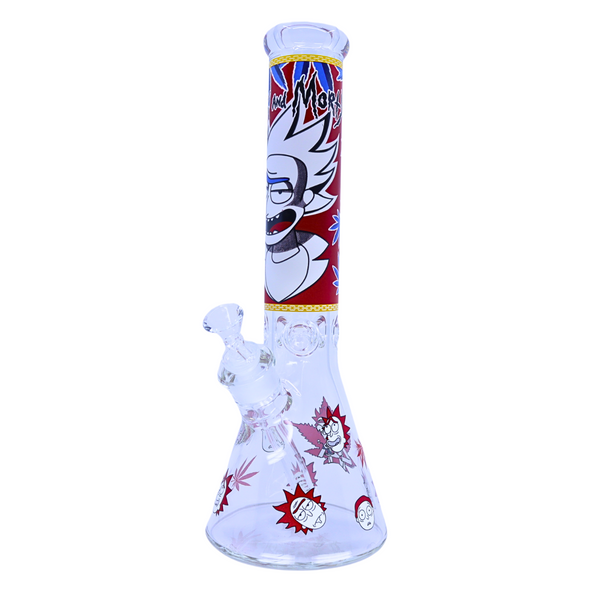 14" PREMI GLASS WATER PIPES GLOW IN THE DARK MIXED DESIGN (WP-375)
