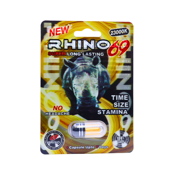 RHINO 69 23000K PREMIUM MALE ENHANCEMENT PILL (1CT) DISPLAY OF 24