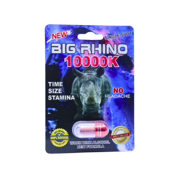 BIG RHINO 10000K PREMIUM MALE ENHANCEMENT PILL (1CT) DISPLAY OF 24