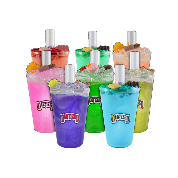 DABTIZED BOTTOMS UP SHOT CUP 2 IN 1 GLASS HONEY STRAW & HAND PIPE