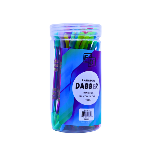 RAINBOW DABBER WITH SILICON TIP DAB 50CT JAR