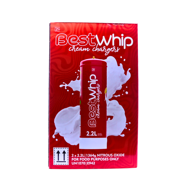 BEST WHIP NITROUS OXIDE N2O 2.2L CREAM CHARGERS 2CT