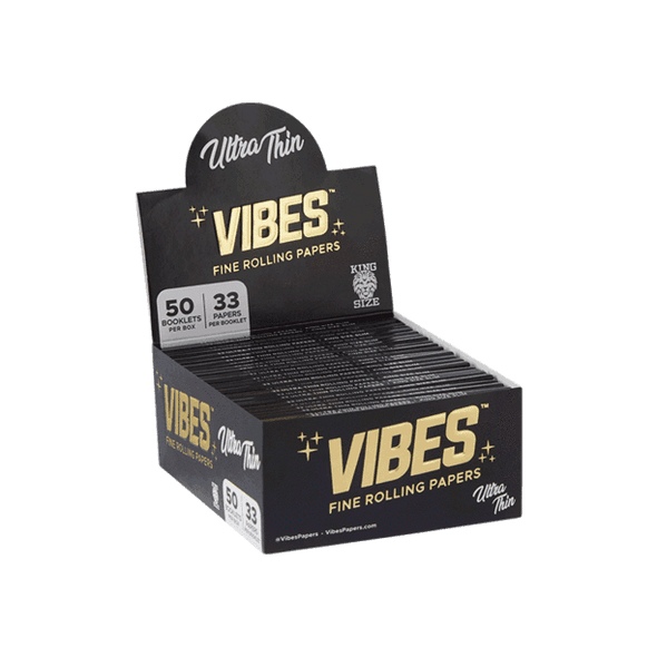 VIBES FINE ROLLING PAPERS KING SIZE (33 PAPERS/ 50 BOOKS)