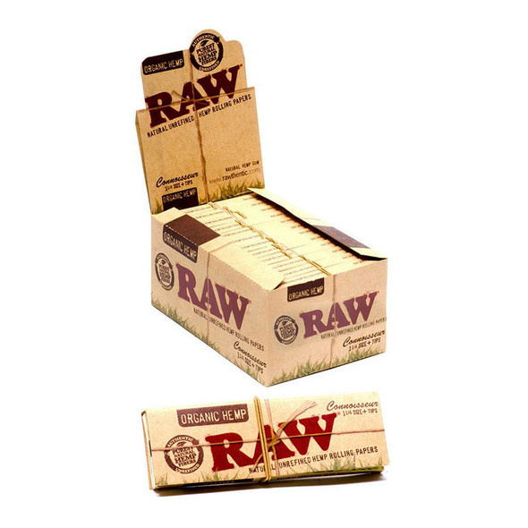 RAW - ORGANIC CONNOISSEUR 1 1/4 WITH TIPS DISPLAY OF 24 (RAW-4)