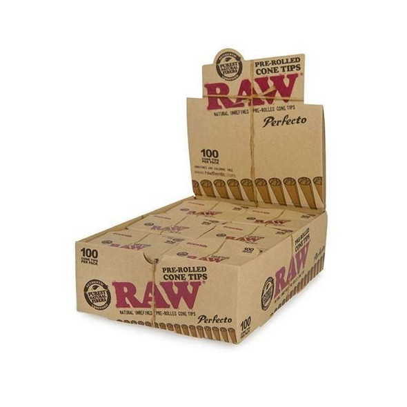 RAW PERFECTO PRE-ROLLED CONE TIPS - 6 BOXES/100CT (RAW-10)
