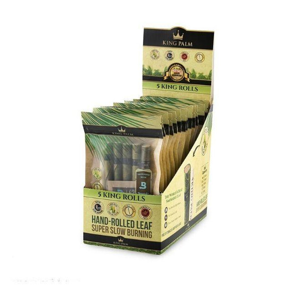 KING PALM - 5 KING PRE-ROLL POUCH WITH BOVEDA DISPLAY OF 15