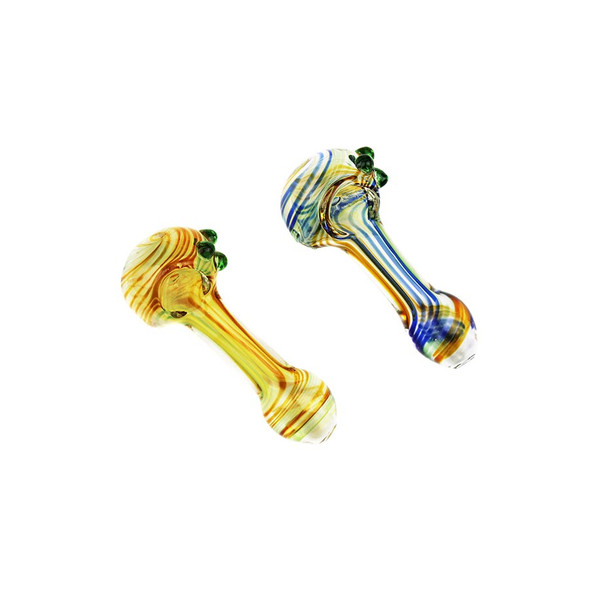 3.5 FUMED MARBLE HEAD GLASS HAND PIPE (HP-28)