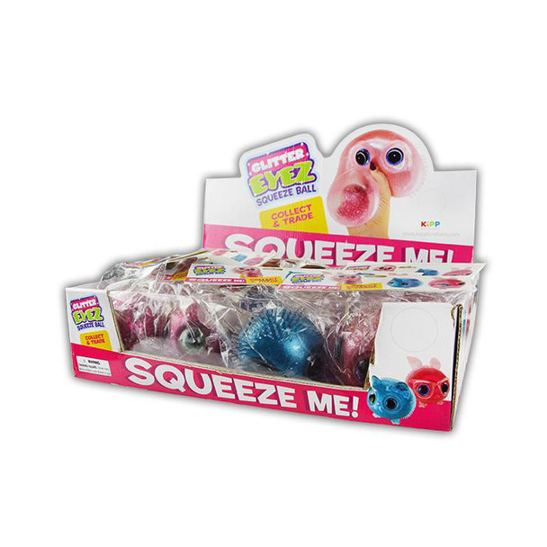 GLITTER SQUEEZE TOY DISPLAY OF 12 (26818)