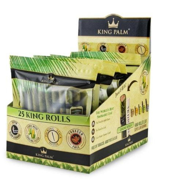 KING PALM - 25 KING PRE-ROLL POUCH WITH BOVEDA DISPLAY OF 8