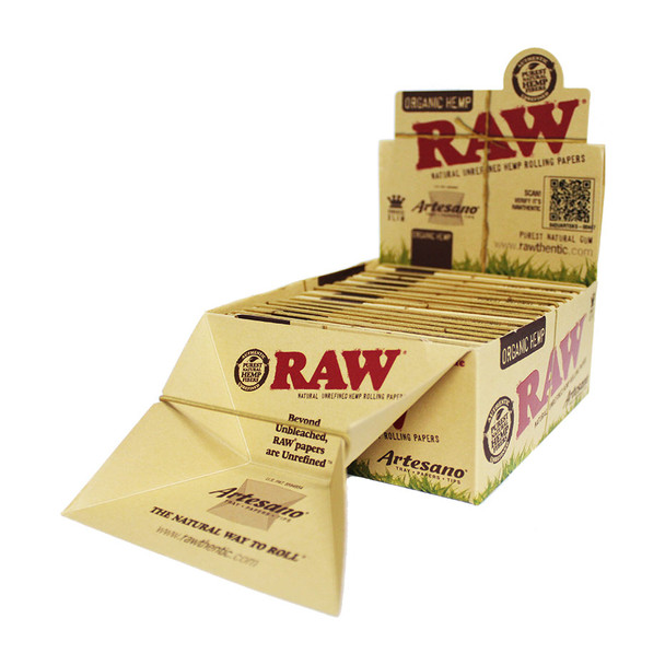 RAW ORGANIC ARTESANO KING SIZE SLIM PAPERS DISPLAY OF 15 (RAW-107)