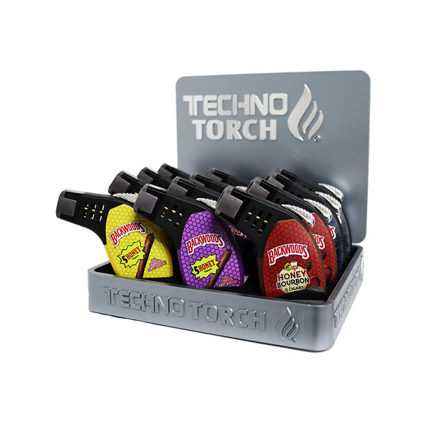 TECHNO TORCH BACKWOODS DESIGN DISPLAY OF 12 (12156-BWM)