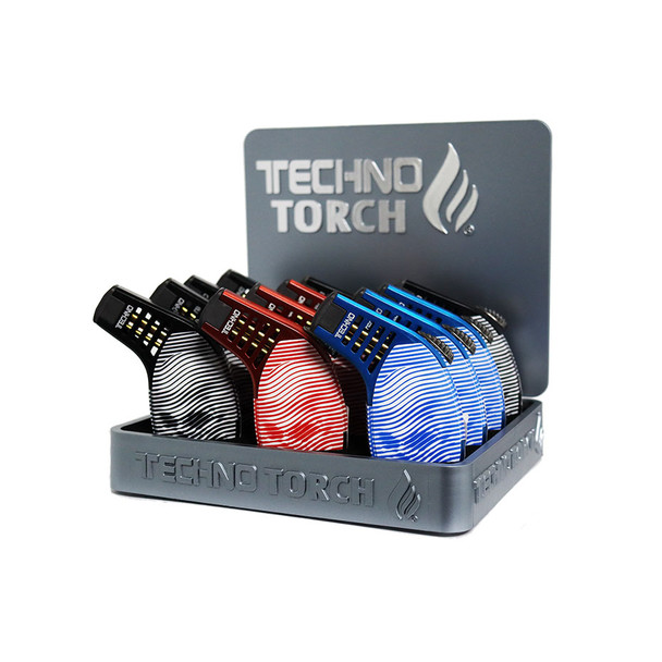 TECHNO TORCH SKULL DESIGN DISPLAY OF 12 (12156-SP)